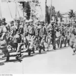 Australian Soldiers marching into Chania