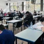 Students giving exams at Macquarie university.