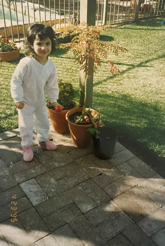Stephanie as a youngster going on an egg hunt.