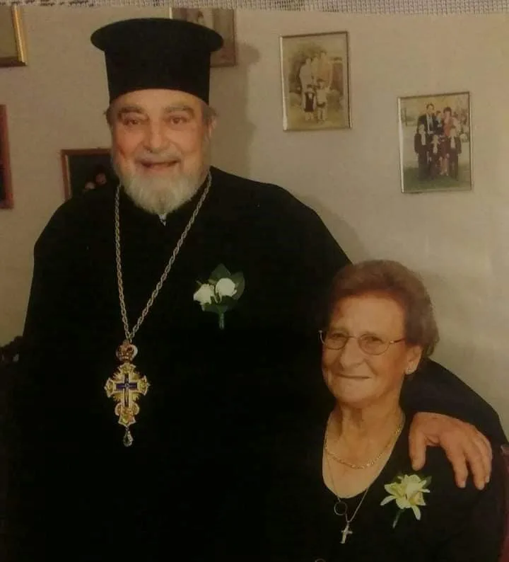 Stephanie's pappou (Father Charalambos) and yiayia Myrianthi (Presvitira).