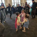 Young and old danced together.