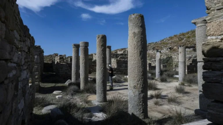 Ancient Greek sanctuary in danger of sinking into Aegean sea