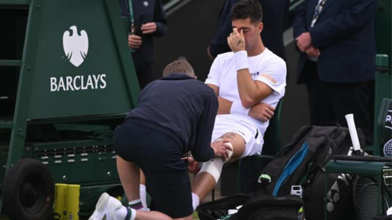Thanasi Kokkinakis forced to retire injured after Wimbledon fall