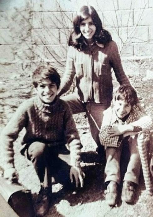 Frederika's children in Cyprus before moving to Australia in 1974.