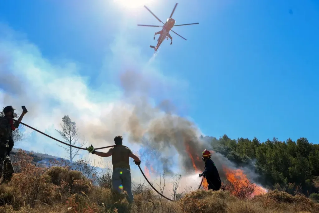 Greek firefighters battle ‘dangerous’ wildfires over weekend. 