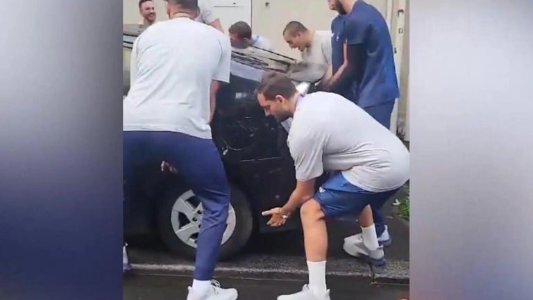 Greek Olympians go viral in Paris for lifting parked cars out of bus’s way