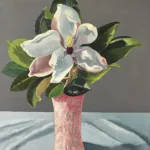 Magnolia with Pink Vase__OilOnBoard_60.2cm(h) x 45.2cm(w)_(Feb2024)_IMG#2557