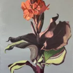 Red Canna Lily Plant__Oil On Board_60.2cm(h) x 45cm(w)_ (Feb2024)_IMG#0088