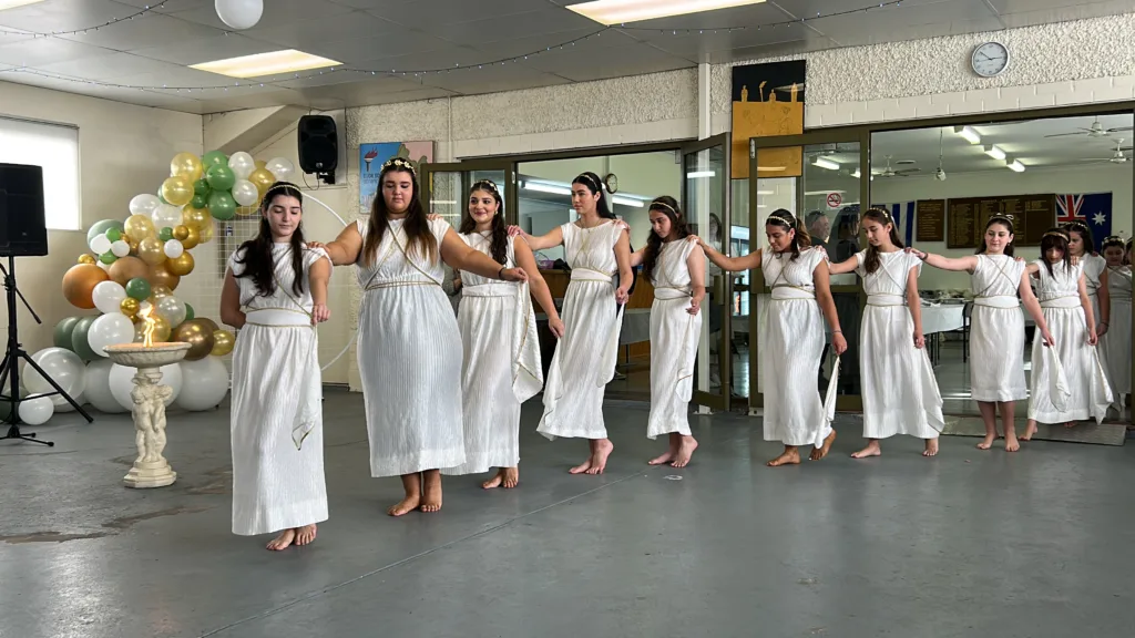 Traditional Olympic priestess procession 