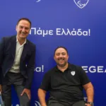 AEGEAN_L-R-Mr.-Michalis-Kouveliotis-Deputy-CEO-AEGEAN-Mr.-George-Kapellakis-President-of-the-Hellenic-Paralympic-Committee-and-Paralympic-Gold-Medalist