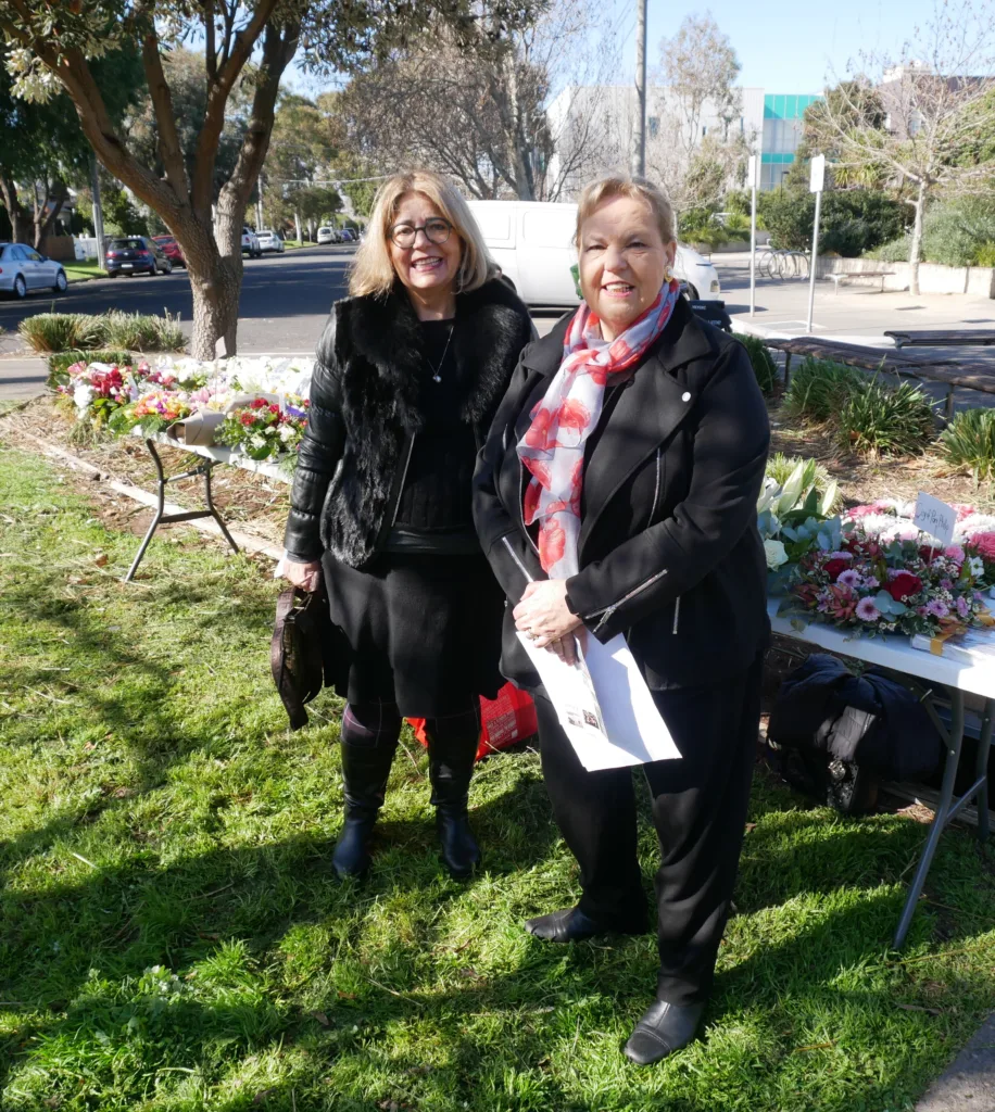 Congratulations to Committee members Vicki Kyritsis and Arlene Bennett for again making sure the wreath laying went smoothly as planned. Photo Jim Claven 2024.