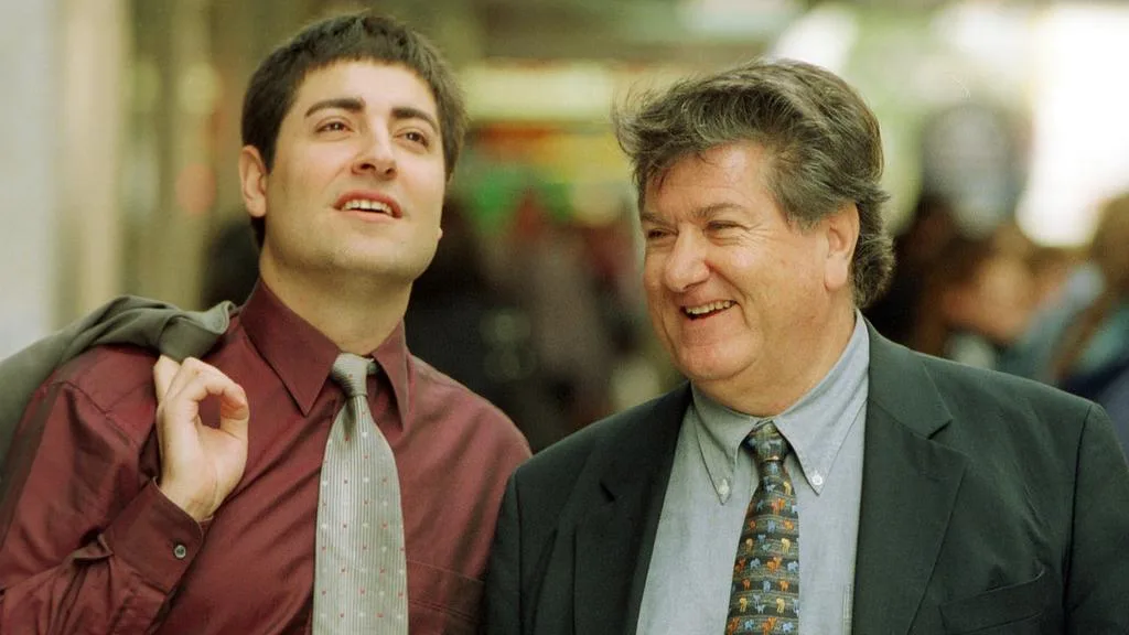 Ross Makris with his commercial property magnate father Con Makris in 2003.
