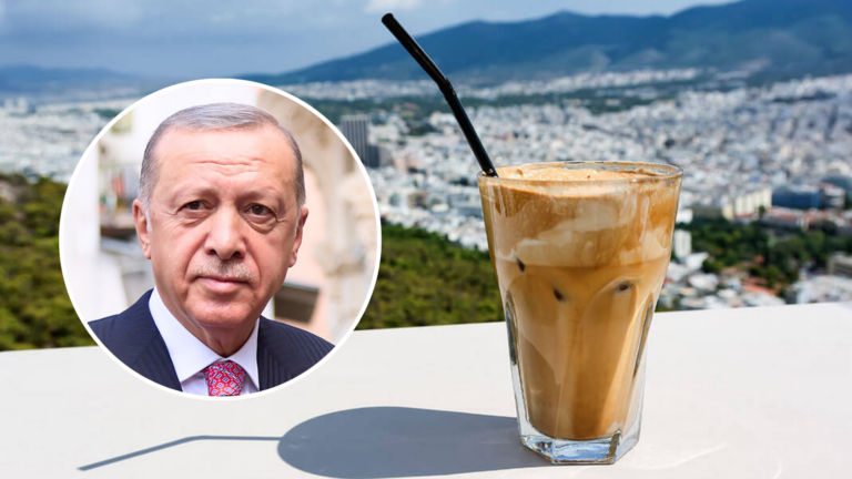 President Erdogan enjoying a Greek frappe becomes hot topic in Turkey