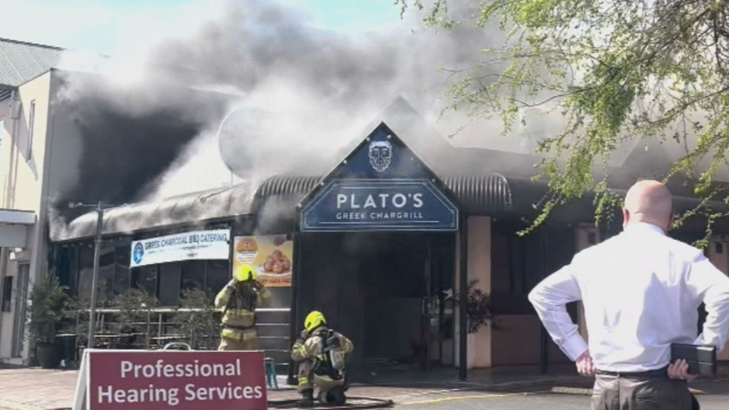 Greek restaurant owner recovers in hospital after catching on fire during lunchtime prep