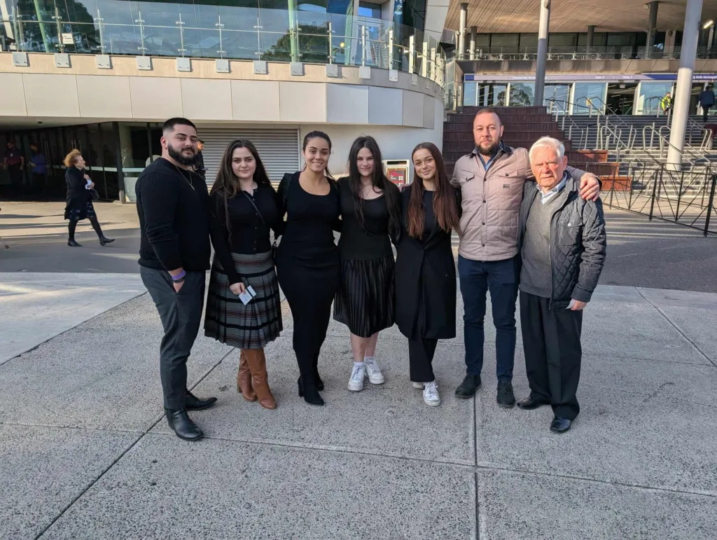 A group from Thomastown parish on their way to Margaret Court Arena.