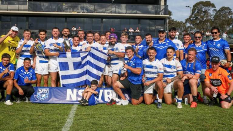 Greece and the Cook Islands win the Harmony Nines Open men’s trophies