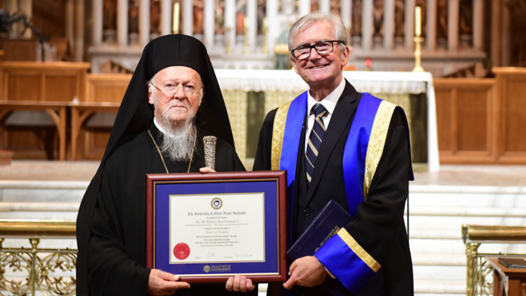 Honorary Doctorate awarded to Ecumenical Patriarch Bartholomew during historic visit 