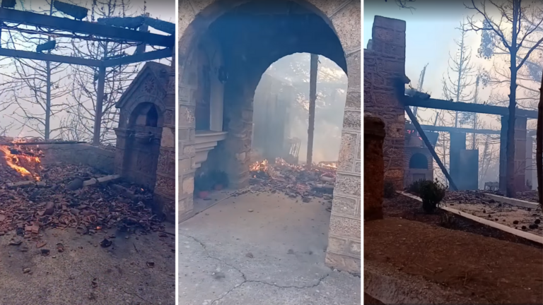 Corinthia’s historic Church of Panagia Katafygia decimated by wildfires