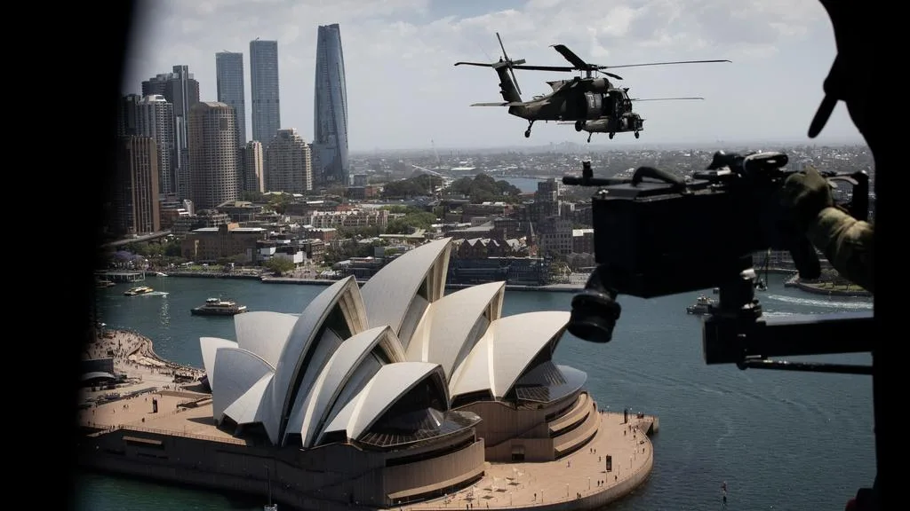 An ADF demonstration of the Australian Army’s new UH-60M Black Hawk helicopter on Tuesday. Picture: Liam Mendes / The Australian
