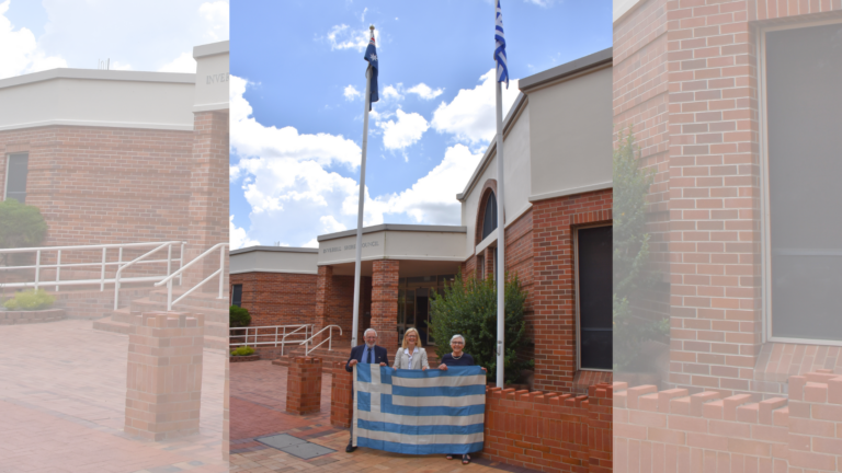 Greek flag flies high at Inverell’s Otho Street for OXI Day