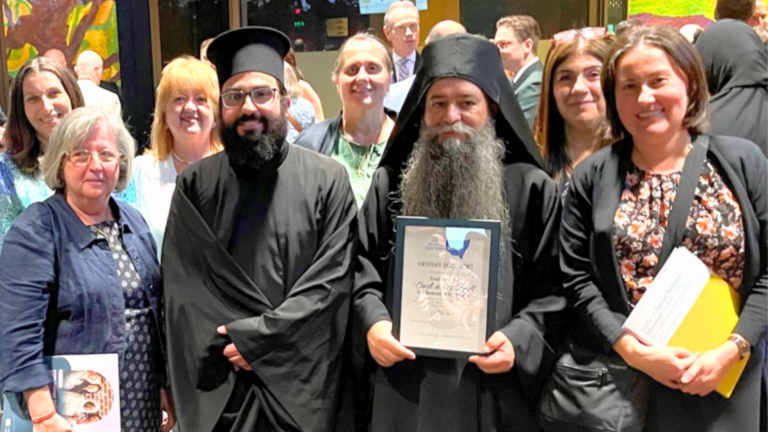 Father Eusebios honoured for his work on Greek Orthodox curriculum in NSW