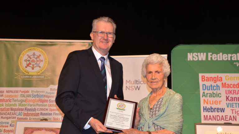 Teacher Dorothea Papadopoulou recognised for 46-year contribution to Greek language