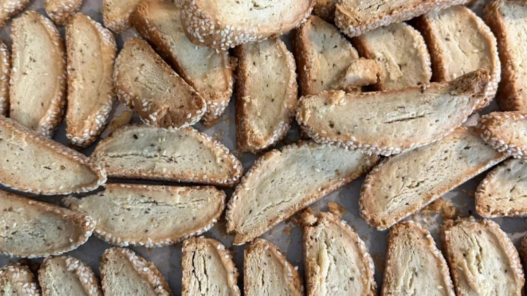 Niki Louca shares how to make Paximadia Methismena (Drunken Biscotti)