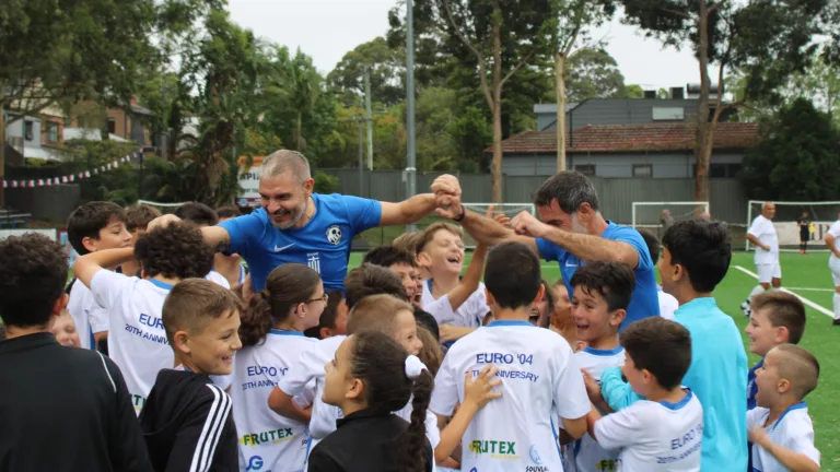 Greek footballers unite with young talents and legends at Lambert Park