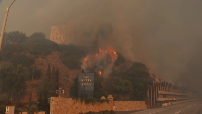 Getty Villa’s Greek antique collection spared as LA wildfire reaches grounds