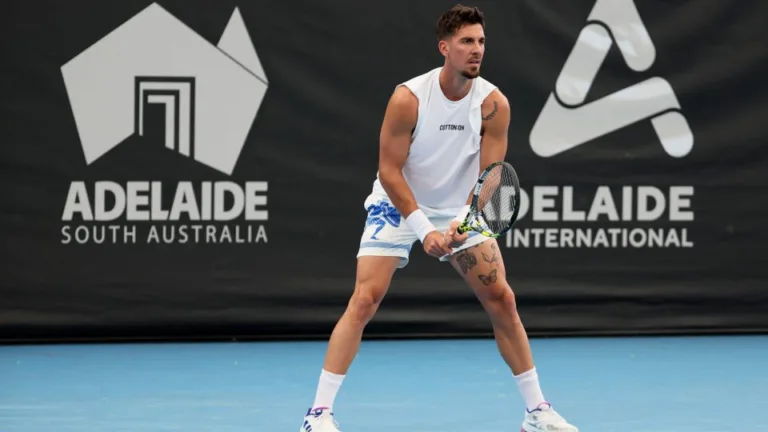 Thanasi Kokkinakis pays homage to his Greek heritage at the Adelaide International