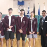 3. Hon. Clare O’Neil, Chairman of the Board Chris Damatopoulos and Principal Robertson with School Captains and Vice Captains