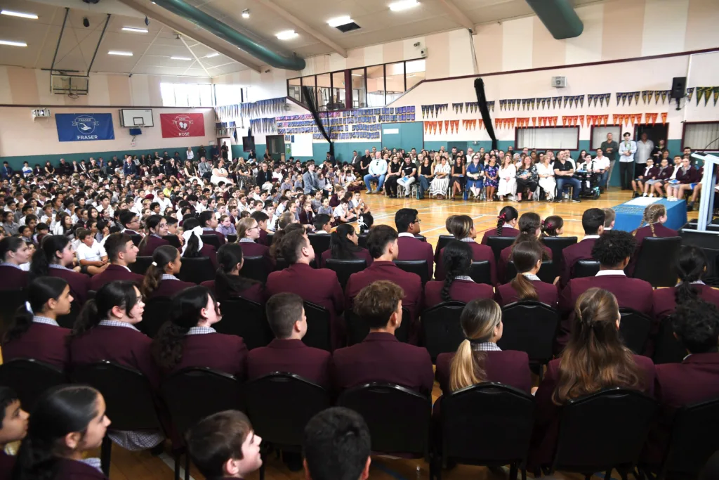 Whole School watches on at the Leaders Induction Assembly