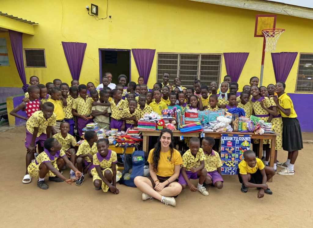 Me with donated items brought from Australia