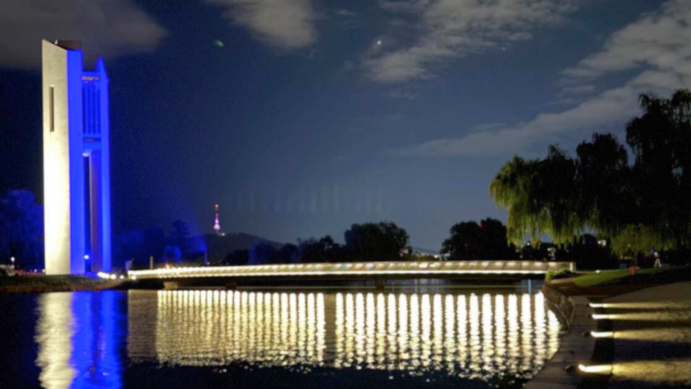 Canberra blanketed in blue in celebration of Greek Independence Day
