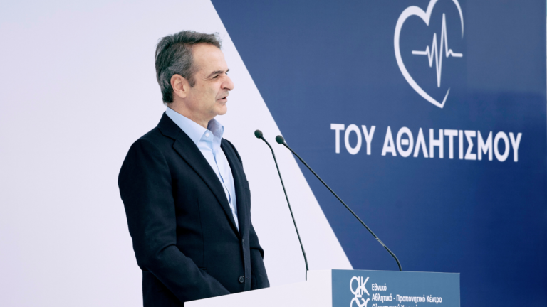 Greek PM Mitsotakis celebrates reopening of Olympic Village swimming pool
