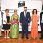 Simela Stamatopoulos and Litsa Athanasiadis with former consul general Emmanuel Kakavelakis and their male counterparts