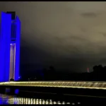 blue building