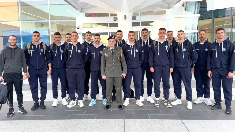 Evzones arrive in Adelaide ahead of ANZAC Day celebrations
