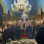 greek church service with epitaphio