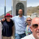 ANZAC Memorial, Sfakia evacuation port in South Crete. Daughter (far left) of ANZAC who evacuated Crete.