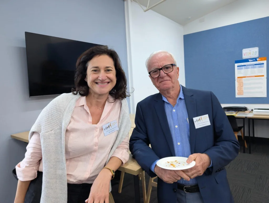 Current GCM Principal Maria Bakalidou with former GCM principal Kypros Kyprianou.