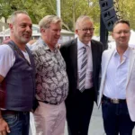 Members-of-the-Oakleigh-Art-Trail-Committee-with-Australian-Prime-Minister-Anthony-Albanese.-Members-include-John-Martino-left-Jim-Claven-OAM-second-from-left-and-Konstantinos-Kalymnios-first-from-right