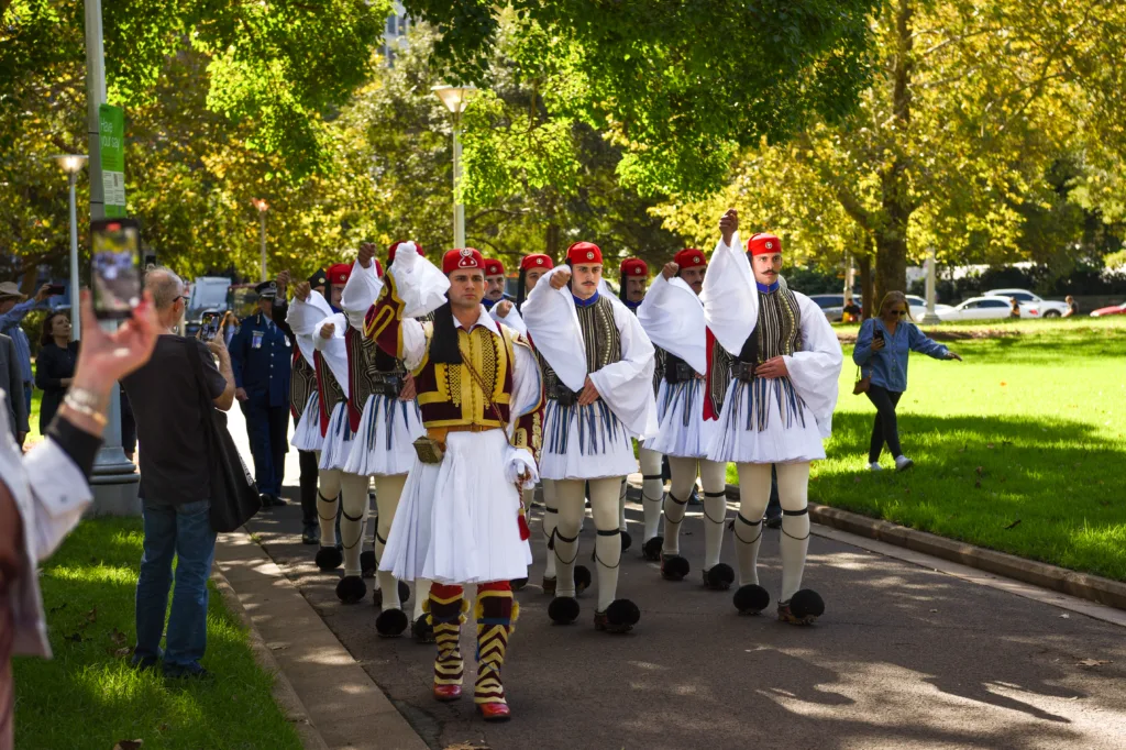 evzones at anzac hyde park memorial