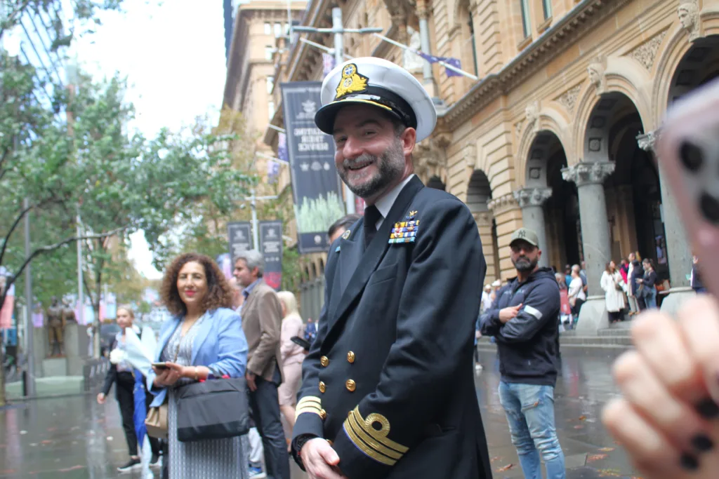 evzones at the martin place cenotaph in sydney