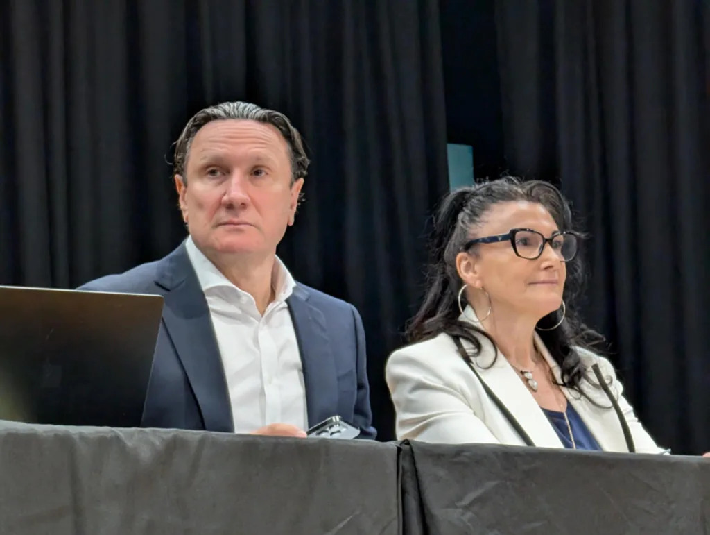 GCM President Bill Papastergiadis and GCM Vice President Anthea Sidiropoulos