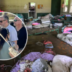 Photo behind: A view of Camp Mystic, where 27 people were missing after flash flooding in Hunt, Texas, on July 5. Photo: Ronaldo Schemidt/AFP/Getty Images.
