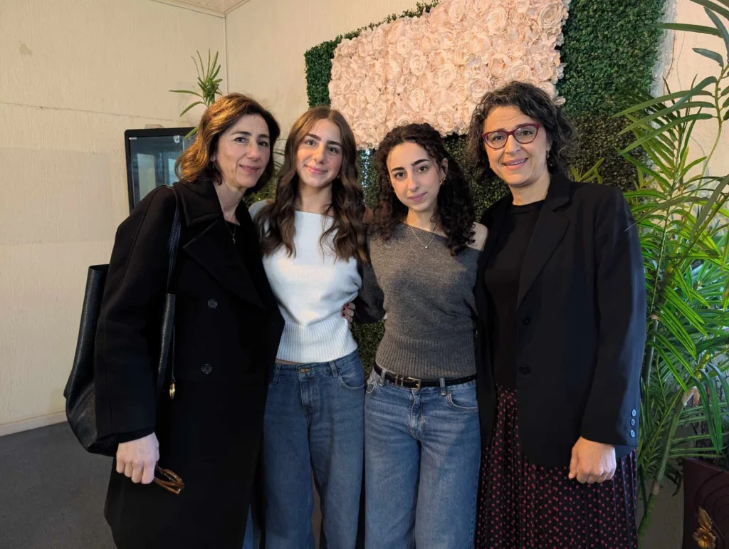 Joanna Shiamaris and daughter, Georgia Vardavakis, with Lucy Koumides and daughter Savina Koumides.