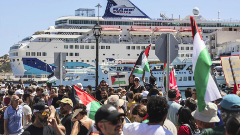 Protests erupt on Crete over Israeli cruise ship amid ongoing Gaza war