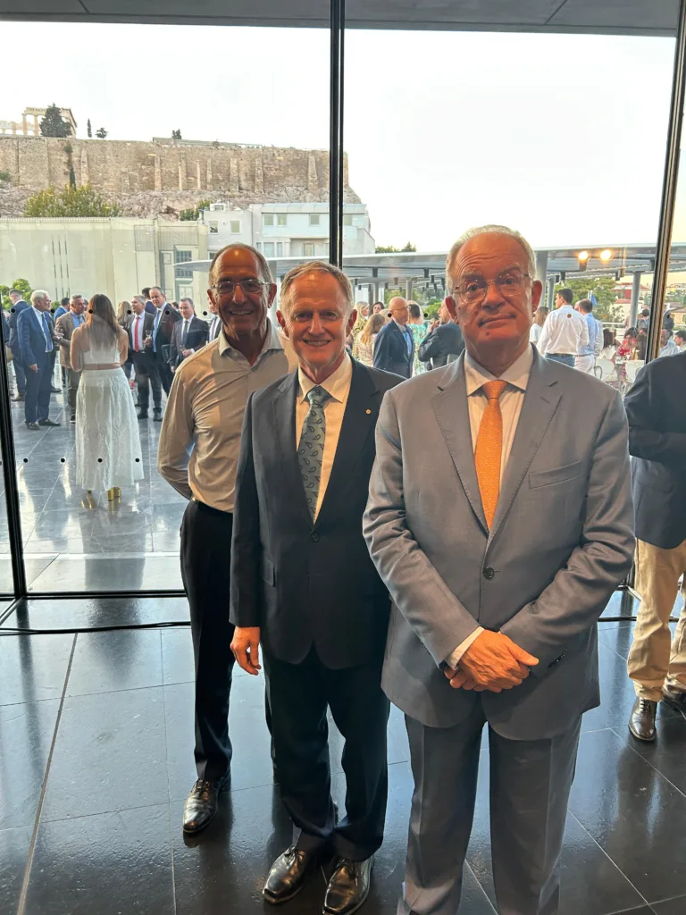 (L-R) Hon. Chief Justice Chris Kourakis of the Supreme Court of SA, The Hon. Stephen Gageler AC, Chief Justice of the High Court of Australia, His Excellency Constantine Tassoulas, President of the Hellenic Republic