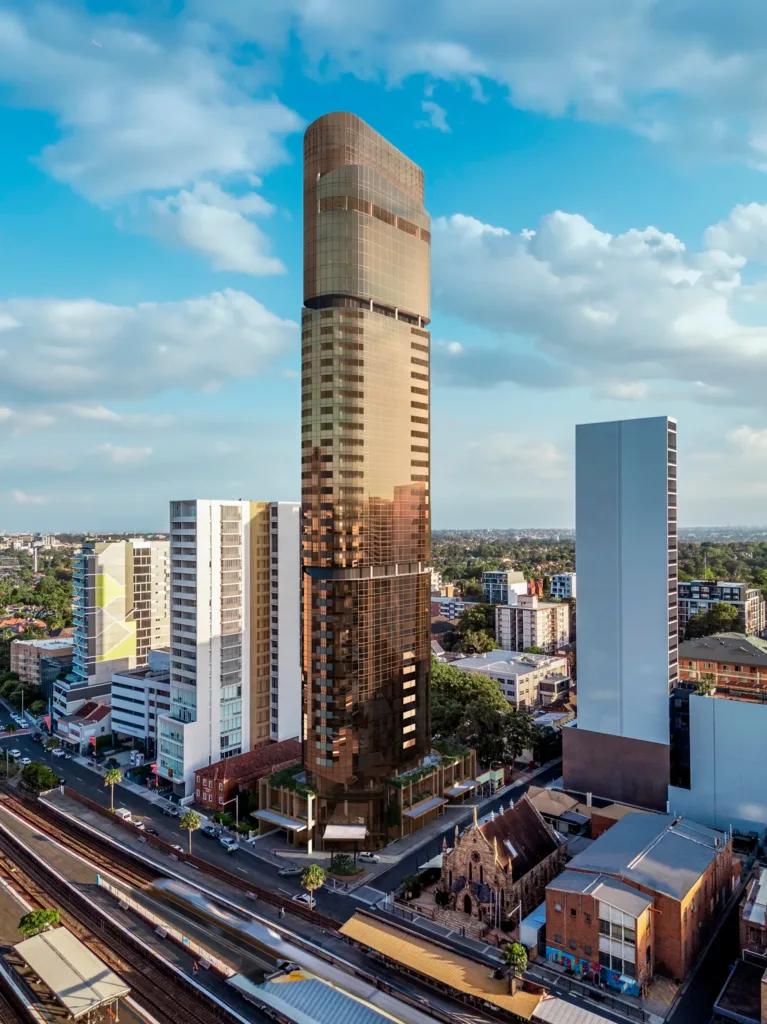 An artist’s impression of the tower proposed for the site at Burwood.